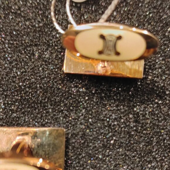 CELINE Paris Cufflinks Gold Plated, Arc de Triomphe on back. Made in Japan. - Picture 16 of 16